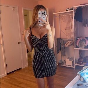 Elegant Black and Silver Sparkle Dress